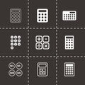 Vector black calculator icon set