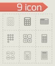 Vector black calculator icon set