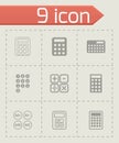 Vector black calculator icon set Royalty Free Stock Photo