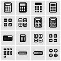 Vector black calculator icon set