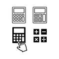 Calculator vector icons set. Black illustration isolated on white background for graphic and web design. Royalty Free Stock Photo
