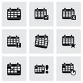 Vector black calendar icon set Royalty Free Stock Photo