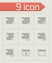 Vector black calendar icon set Royalty Free Stock Photo