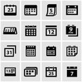 Vector black calendar icon set Royalty Free Stock Photo