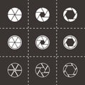 Vector black camera shutter icon set Royalty Free Stock Photo