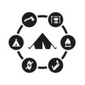 Vector black camping icon set