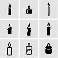 Vector black candles icon set