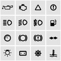 Vector black car dashboard icon set