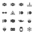 Vector black car dashboard icons set Royalty Free Stock Photo