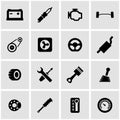 Vector black car parts icon set Royalty Free Stock Photo