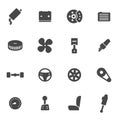 Vector black car parts icons set Royalty Free Stock Photo