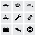 Vector black car service icon set Royalty Free Stock Photo