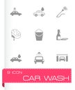 Vector black car wash icons set Royalty Free Stock Photo