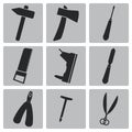 Vector black carpentry icon set