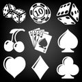 Vector black casino icons set Royalty Free Stock Photo