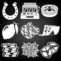 Vector black casino icons set Royalty Free Stock Photo