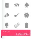 Vector black casino icons set Royalty Free Stock Photo