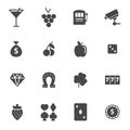 Vector black casino icons set Royalty Free Stock Photo