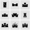 Vector black castle icon set