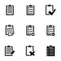 Vector black check list icon set