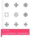 Vector black choppers crosses icon set Royalty Free Stock Photo