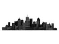 Vector black city silhouette isolated on white background. Royalty Free Stock Photo