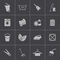 Vector black cleaning icons set Royalty Free Stock Photo