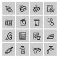 Vector black cleaning icons set Royalty Free Stock Photo