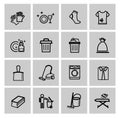 Vector black cleaning icons set Royalty Free Stock Photo