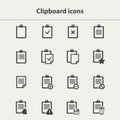 Vector black Clipboard icons set