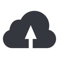 Vector Black Silhouette Icon - Cloud. Upload Sign Royalty Free Stock Photo