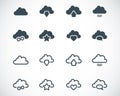 Vector black clouds icons