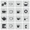 Vector black coffe icons Royalty Free Stock Photo