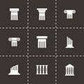 Vector black column icon set