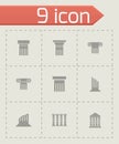 Vector black column icon set