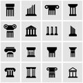 Vector black column icon set