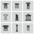 Vector black column icons set Royalty Free Stock Photo