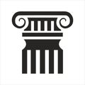 Ancient columns vector icon. Vector black column icons on white background