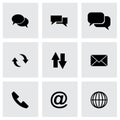 Vector black communication icon set