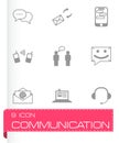 Vector black communication icons set