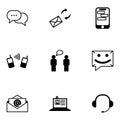 Vector black communication icons set