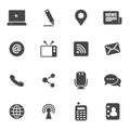 Vector black communication icons set