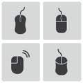 Vector black computer mouse icons set Royalty Free Stock Photo