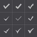 Vector black confirm icons set Royalty Free Stock Photo