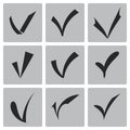 Vector black confirm icons set Royalty Free Stock Photo