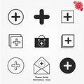 Vector black confirm icons set Royalty Free Stock Photo