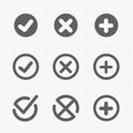 Vector black confirm icons set Royalty Free Stock Photo