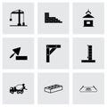 Vector black construction icons set