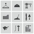 Vector black construction icons set