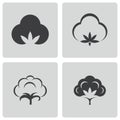 Vector black cotton icons set Royalty Free Stock Photo